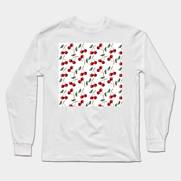 Cherry Red Long Sleeve T-Shirt by KathrinLegg